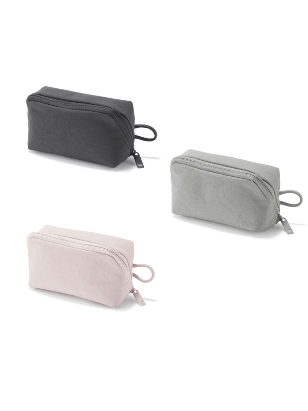 MUJI Wrinkle Nylon Wide Open Pouch Small