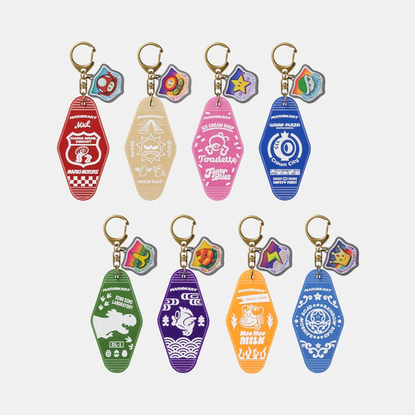 Mario Kart World Motel Keychain Collection BOX – Acrylic Character Keychains, Set of 8
