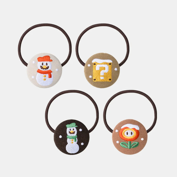 Super Mario Winter Button Hair Tie Set