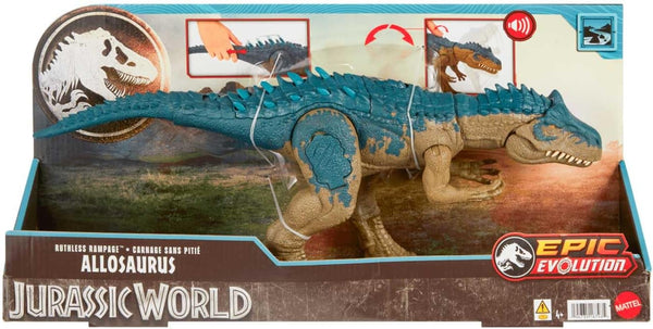 Mattel Jurassic World Battle Action Roaring Allosaurus Dinosaur Action Figure HRX50