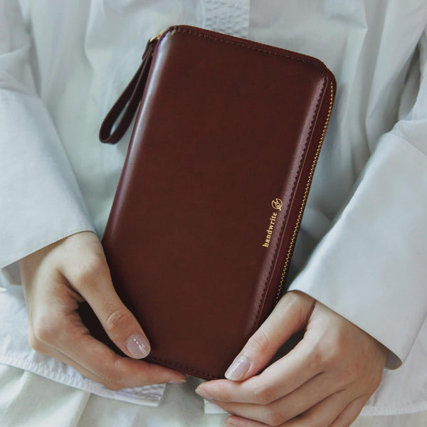 Hobonichi Techo 2026 Weeks Cover Amarone Zip PU Leather Planner Cover
