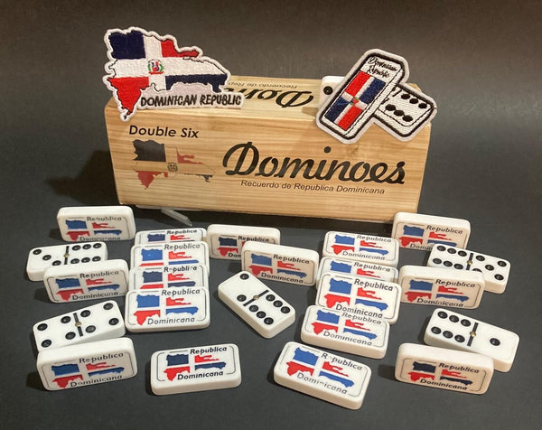 PRK 14 02020 Double Six Domino Set with Dominican Republic Patch