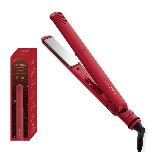 SALONIA Straight Hair Iron 24mm – Champagne Red (2026 Fall Winter Limited Color)