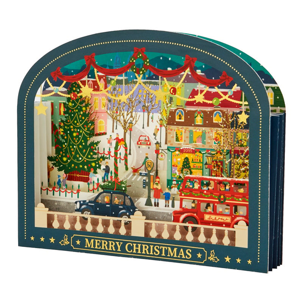 Sanrio Christmas Navy Blue City Scene 3D Greeting Card