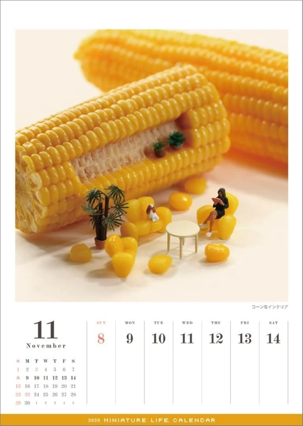 Hagoromo CL26-0466 Miniature Life Calendar 2026 Wall Calendar