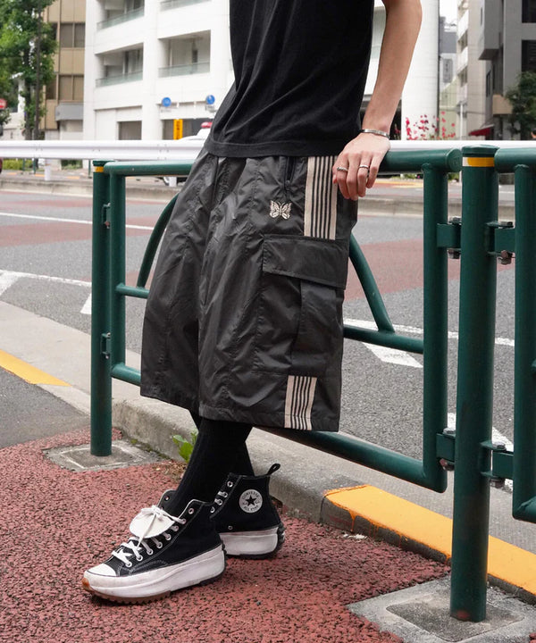 Needles BDU H.D. Nylon Track Shorts LHP Exclusive Pants charcoal