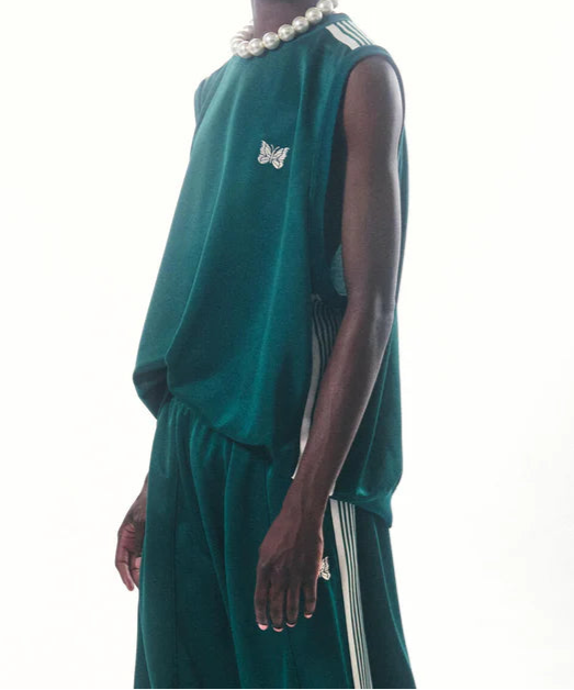 Needles x LHP Exclusive NeckPoly Smooth Green Sleeveless Track Crew