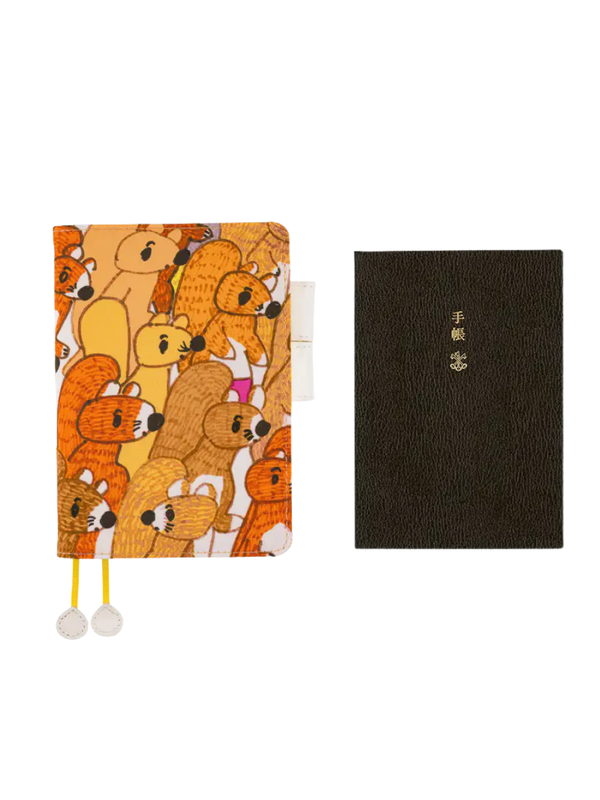 Hobonichi Techo 2027 100%ORANGE Busy Squirrels Original Size A6 Planner Cover