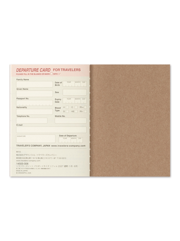TRAVELER'S notebook Passport Size 2027 Weekly Diary Refill 2-Book Set