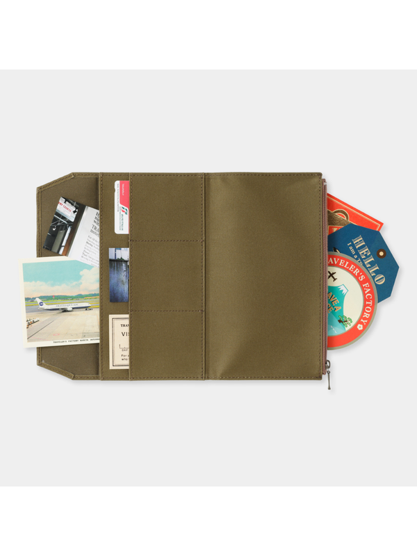 TRAVELER'S notebook Regular Size Cotton Zipper Case – Olive