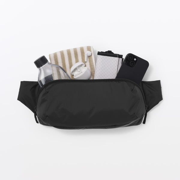 MUJI Water-Repellent Padded Sling Bag – Gray or Black