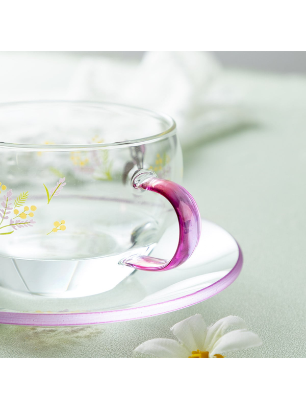 Kiki's Delivery Service Flower Bouquet Glass Cup and Saucer Set