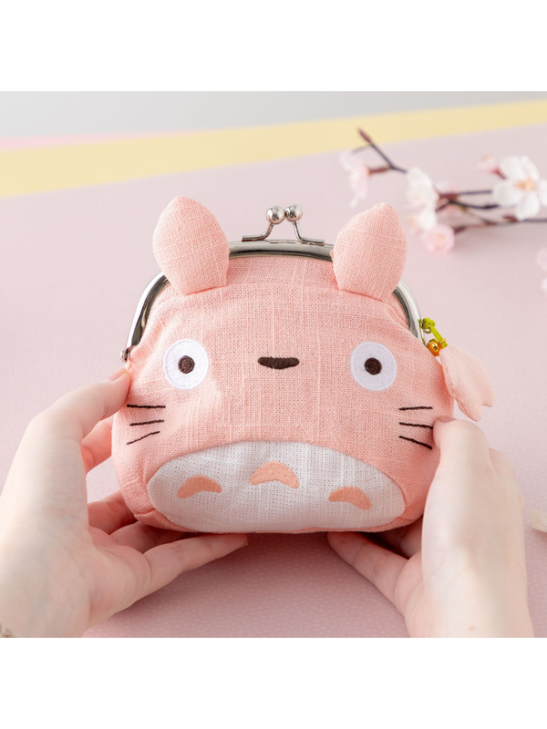 My Neighbor Totoro Kiss Lock Coin Purse Large Totoro Pink Sakura