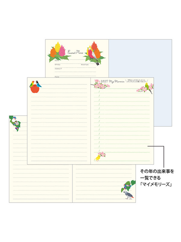 Midori 2027 A6 Bird Diary Japanese Planner 22445006