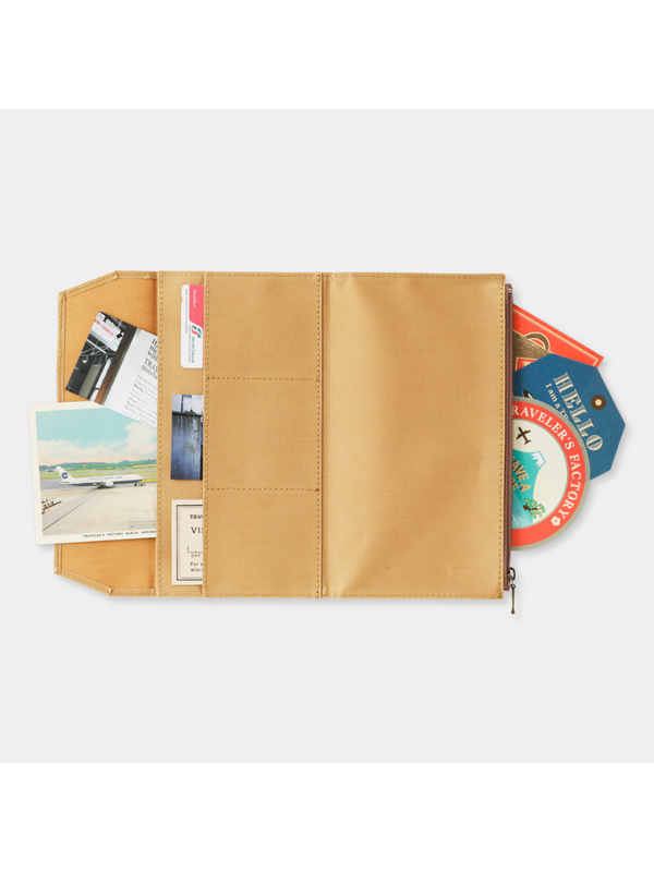 TRAVELER'S notebook Regular Size Cotton Zipper Case – Beige