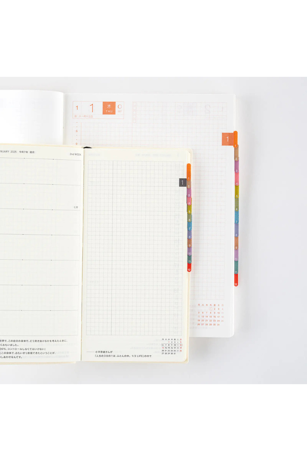 Hobonichi TSUKI no IRO Index Stickers – Numbered & Blank Set