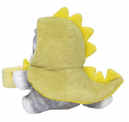 mofusand Fluffy Poncho Meow Plush with Hood – Playful Dinosaur S Size