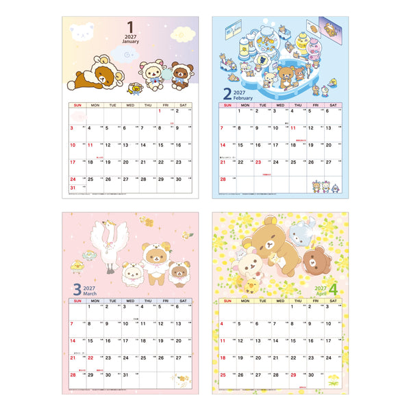 Rilakkuma 2027 Wall Calendar – Zodiac Edition B4 TD-30070