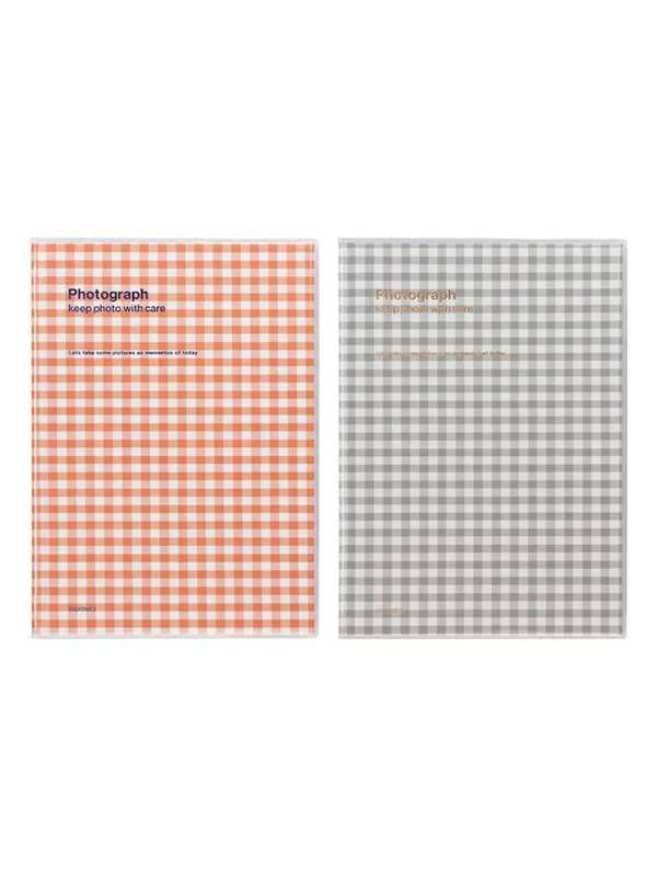 Delphonics Gingham Check Photo Album M Sticky Pages 40 Photos L Size Fabric Cover Scrapbook Web Exclusive Color
