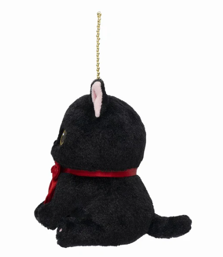 mofusand Sitting Black Cat Mascot Keychain