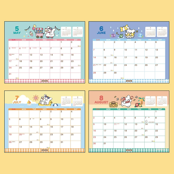 Sanrio 622206 Ring Calendar 2026 Ghosts Tabletop Paper Calendar