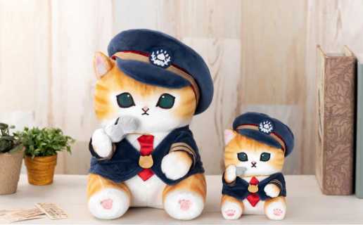 mofusand Stationmaster Meow Mascot Keychain