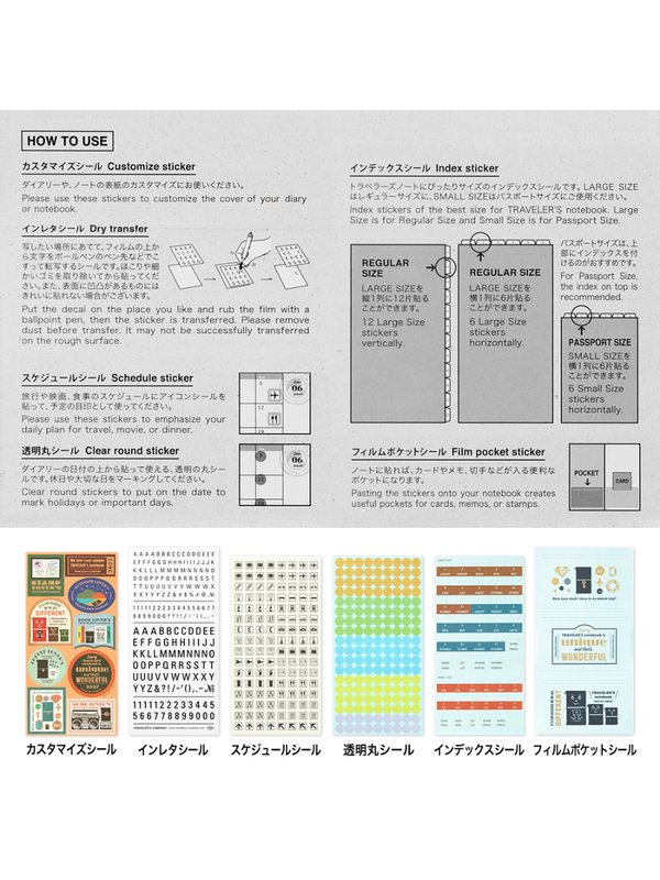 TRAVELER'S notebook 2027 Diary Customization Sticker Set