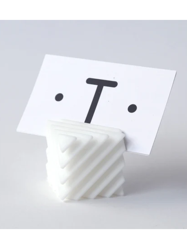 Geometric Cube Card Holder Desk Object