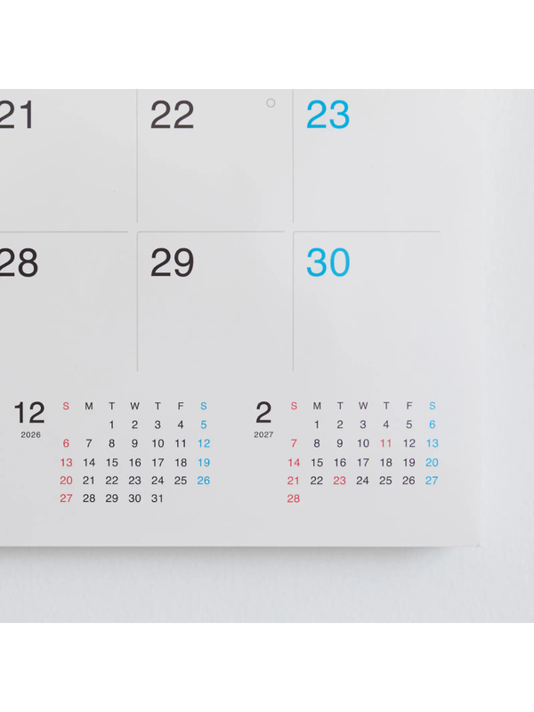 Hobonichi Whiteboard Calendar 2027 Full Size