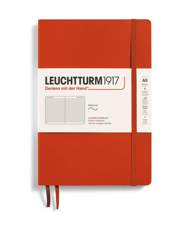 LEUCHTTURM1917 A5 Notebook Fox Red Ruled Pages