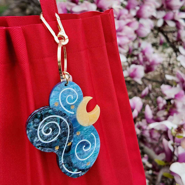 Solar Eclipse Starry Night Bag Charm Keychain