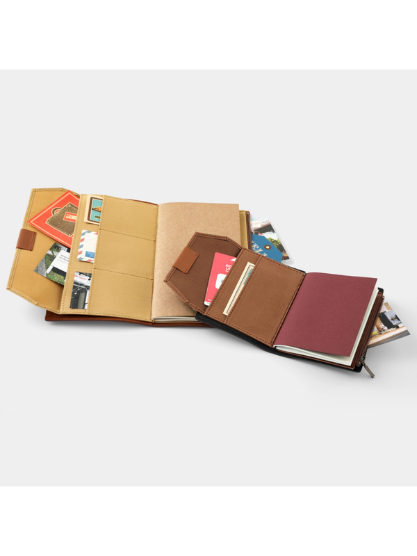 TRAVELER'S notebook Passport Size Cotton Zipper Case – Coffee
