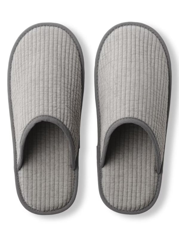 MUJI Cotton Quilted Line Slippers