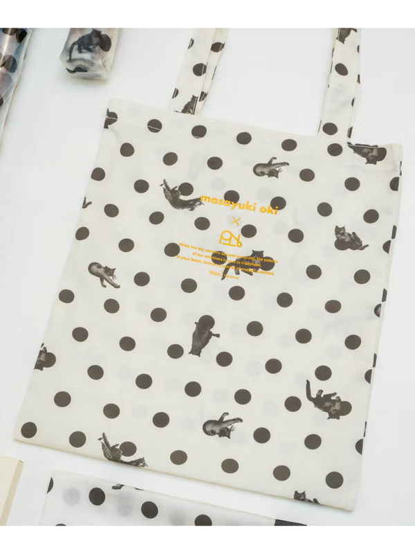 Masayuki Oki x Wpc. Waterproof Tote Bag Cat Polka Dot