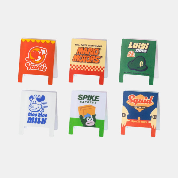 Mario Kart World Signboard Clip Set – Character Decorative Clips (Set of 6)