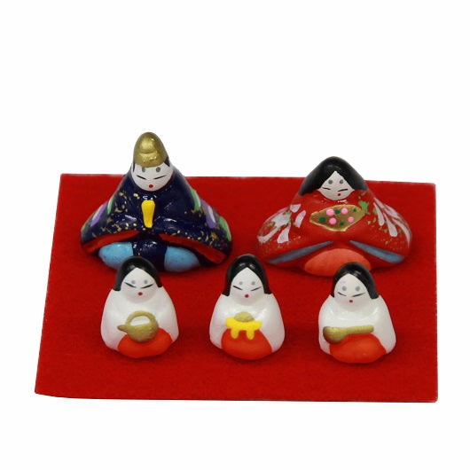 Kimura Ohshido Mini Japanese Ceramic Hina Dolls (Five Figures)