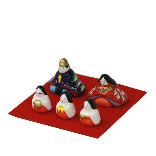 Kimura Ohshido Mini Japanese Ceramic Hina Dolls (Five Figures)