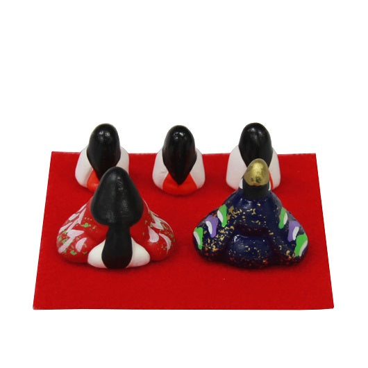 Kimura Ohshido Mini Japanese Ceramic Hina Dolls (Five Figures)