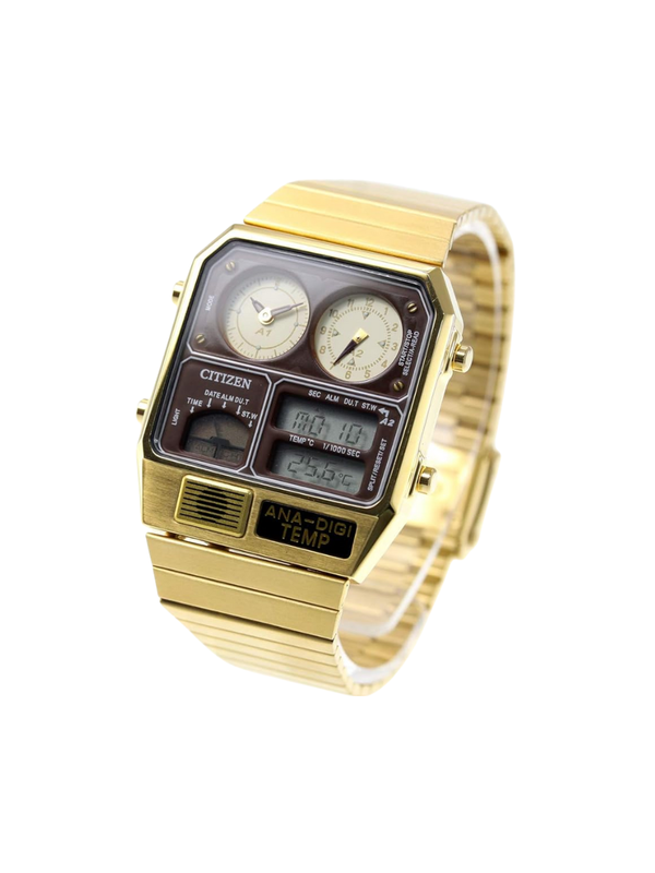 CITIZEN ANA-DIGI TEMP Reissue Gold Watch JG2103-72X