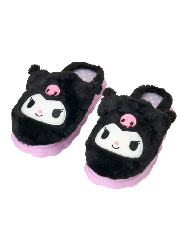 Kuromi Plush Face Indoor Slippers for Adults