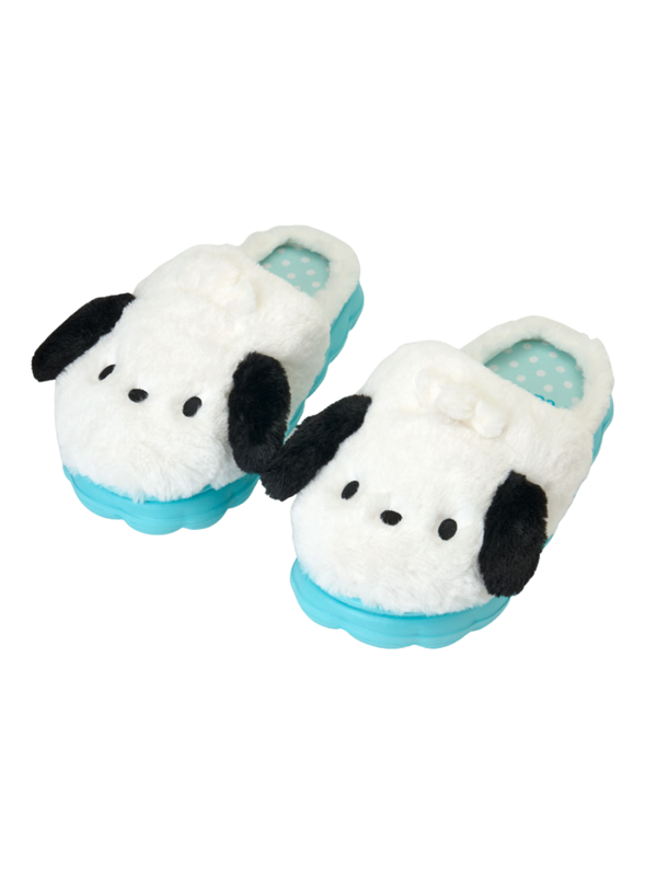 Pochacco Plush Face Indoor Slippers for Adults
