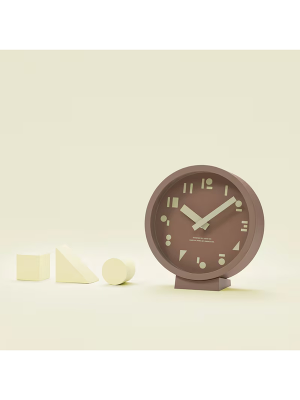 Lemnos M,S,S. Geometric Design Clock SYO25-10 BW – Brown