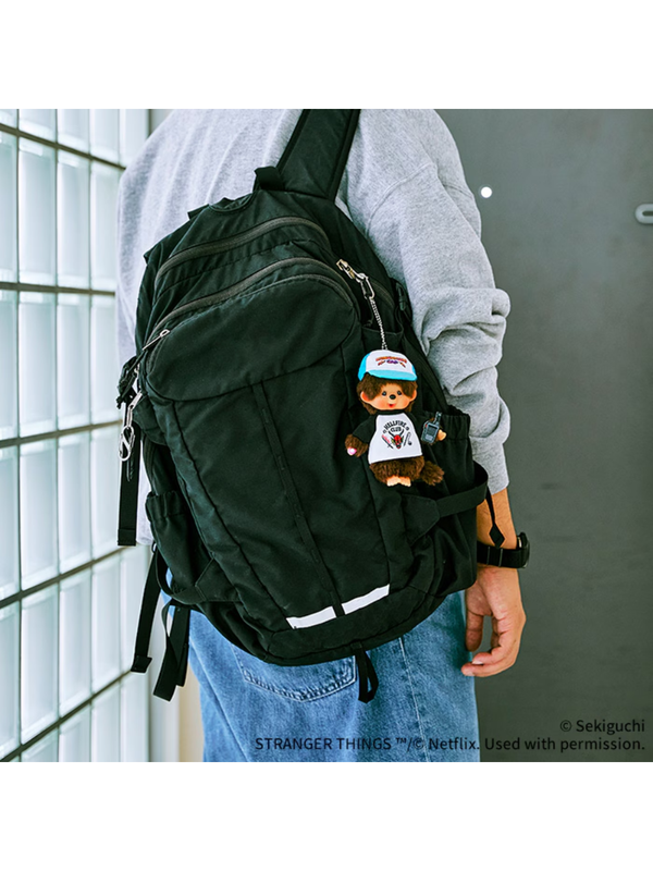 Monchhichi × Stranger Things Keychain (Hellfire Club) – Netflix Collaboration Plush Charm