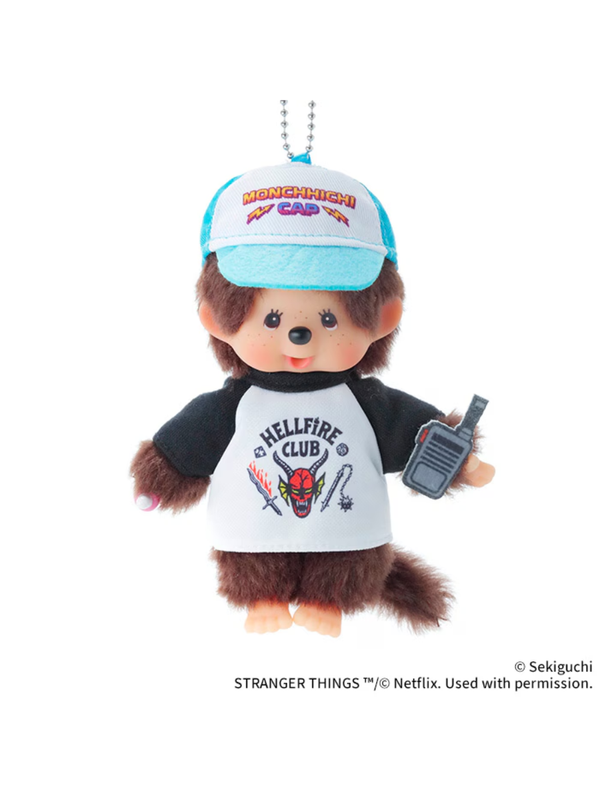 Monchhichi × Stranger Things Keychain (Hellfire Club) – Netflix Collaboration Plush Charm