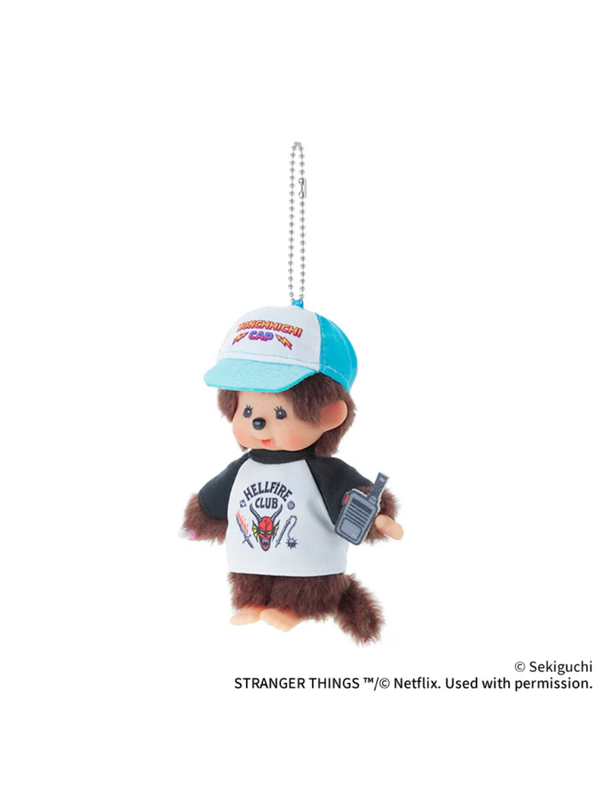 Monchhichi × Stranger Things Keychain (Hellfire Club) – Netflix Collaboration Plush Charm