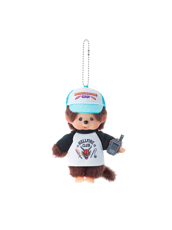Monchhichi × Stranger Things Keychain (Hellfire Club) – Netflix Collaboration Plush Charm