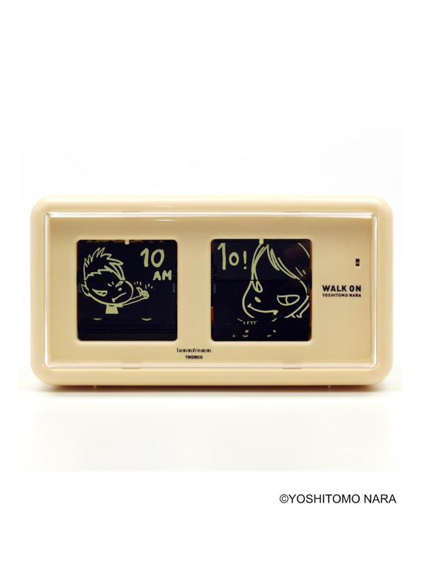 Yoshitomo Nara x LAMMFROMM WALK ON Flip Desk Clock Beige