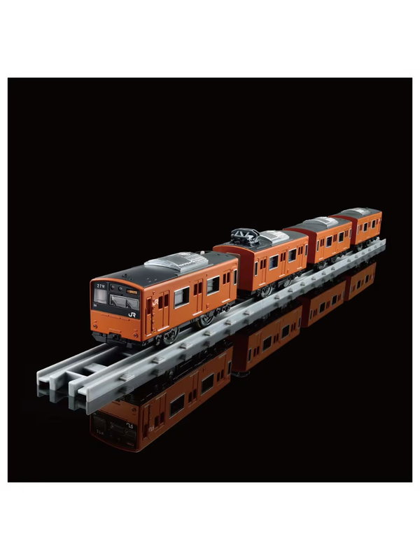 Plarail Real Class 201 Series Commuter Train (JR West Orange) – Detailed 4-Car Train Set