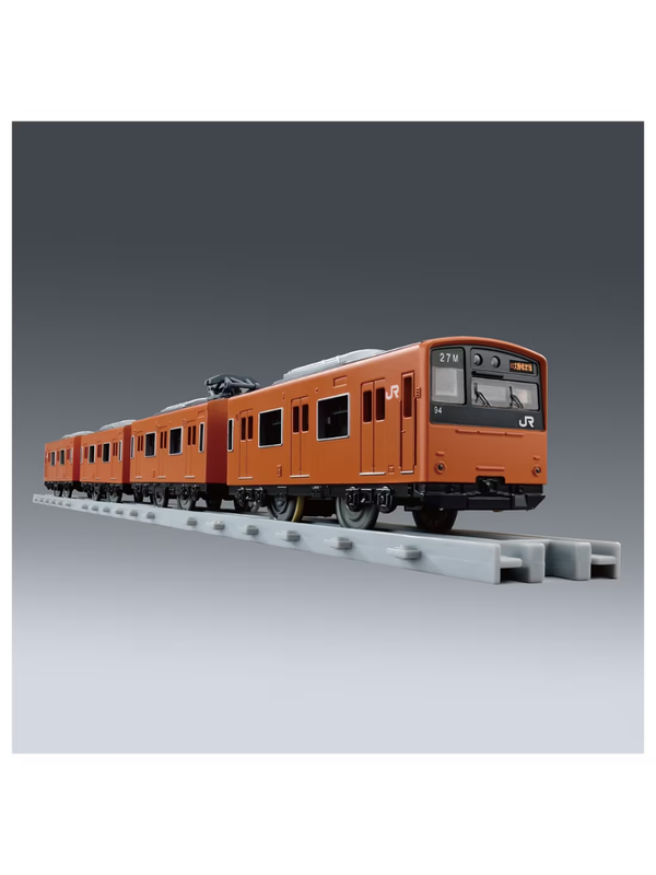 Plarail Real Class 201 Series Commuter Train (JR West Orange) – Detailed 4-Car Train Set