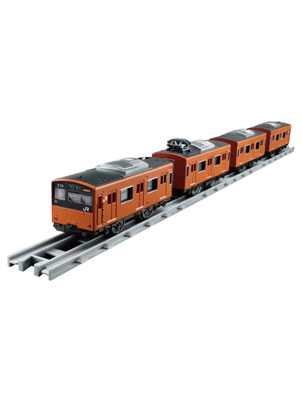 Plarail Real Class 201 Series Commuter Train (JR West Orange) – Detailed 4-Car Train Set